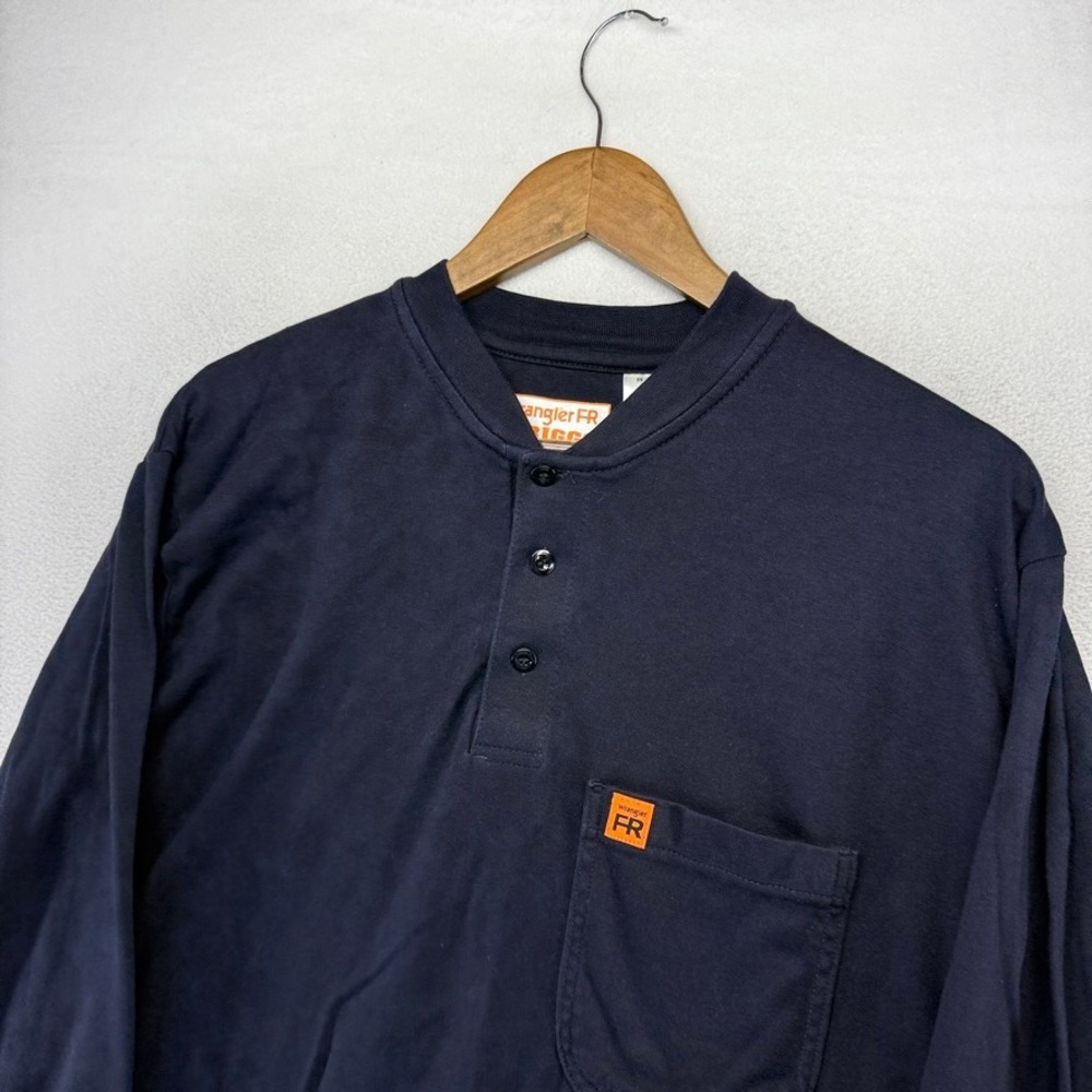 Wrangler Riggs Shirt Mens Medium Blue Riggs Workwear FR Flame Resistant Cotton